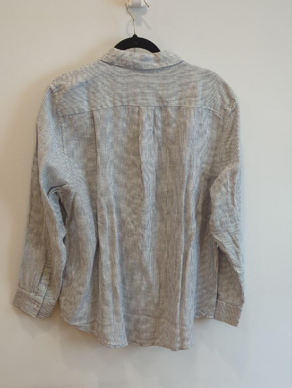 Coastal Minimal Preppy Classic Quince 100% Linen Stripe Button Down Sz XL NWT - Picture 6 of 6